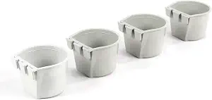 The ROP Shop 4-Pack - Gray Cage Cups Hold 0.5 Pint / 8 fl oz to Hang Feed & Water for Pets