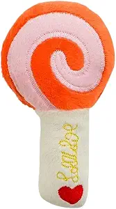 Lollipop Plush Sound Toy, Interactive Pet Toy for Dogs and Cats, Chew Toy for Teething, Cute Pet Toy for Play and Stress Relief(Orange)