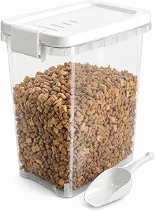 5-10 Lbs Airtight Cat Dog Food Storage Container, 8QT Compact Pet Food Bin