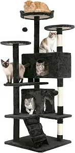FDW | 54" Cat Tree Tower | Dark Gray | Multi-Level Indoor Activity Center