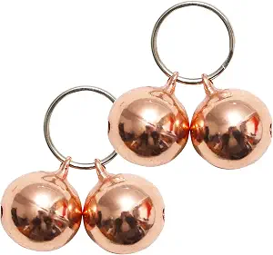 SJANE 4 Pack Cat & Dog Copper Bells - Pet Tracker Training | Pet Collar Accessories | Save Birds & Wildlife(Small)