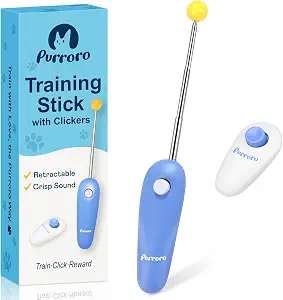 Cat Training Clicker Kit ? Includes Finger Clicker and Target Stick ? Perfect for Positive Reinforcement, Behavior & Obedience Training Indoors & Outdoors ? Suitable for Dogs, Birds & Small Pets
