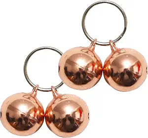 SJANE 4 Pack Cat & Dog Copper Bells - Pet Tracker Training | Pet Collar Accessories | Save Birds & Wildlife(Medium)