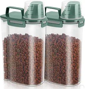 2 Pack 3 Lbs Pet Dog Cat Food Storage Containers for Travel - Pine Green