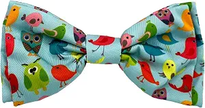 Huxley & Kent Pet Bow Tie for Dogs & Cats - Summer Theme Adjustable Hook & Loop Collar Accessory - Cute & Comfortable for Holidays & Celebrations - Yard Birds, Small