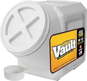Vittles Vault Traditional Dog and Cat Food Container + Scoop, Gray, 60lbs