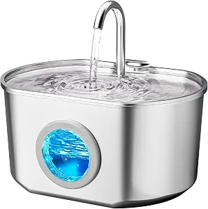 Cat Water Fountain Stainless Steel: 74oz/2.2L Cat Fountain for Drinking