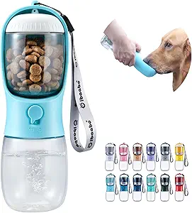 Cibaabo Dog Water Bottle Portable with Food Container & Filter for Travel
