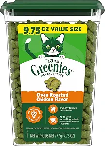 Greenies Feline Natural Dental Cat Treats, Roasted Chicken Flavor, 9.75 oz