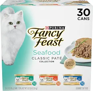 Purina Fancy Feast Seafood Classic Pate Variety Pack, 3 oz Cans, 30-Pack